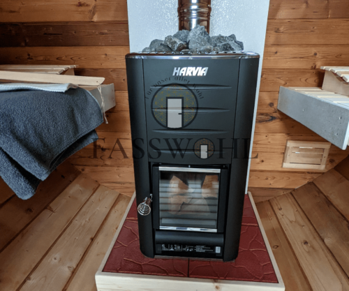 Ein Kundenfoto von einem Ofen eines Saunafasses