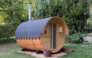 Fasssauna auf Streifenfundament